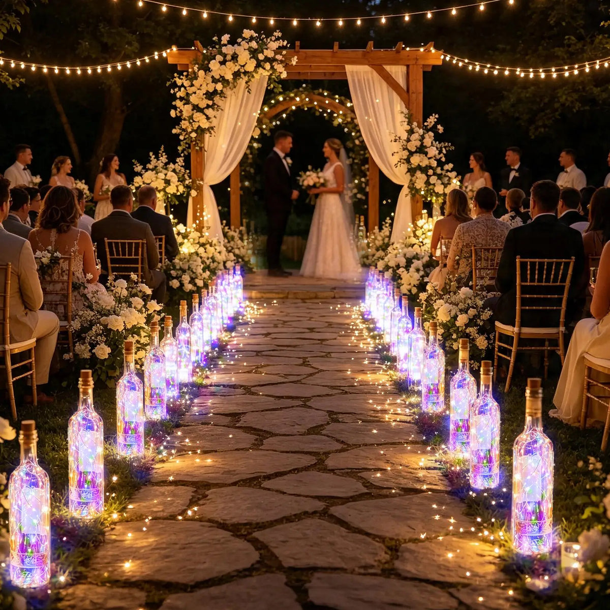 Solar Wine Bottle Lights LED Waterproof DIY Outdoor Decoration 6 Pieces Fairy Cork String Lights For Dining Table Garden Path