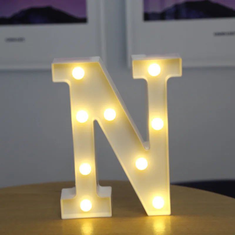 Alphabet Letter LED Lights Luminous Number Lamp Battery Warm Night Light for Home Wedding Birthday Christmas Party Decoration