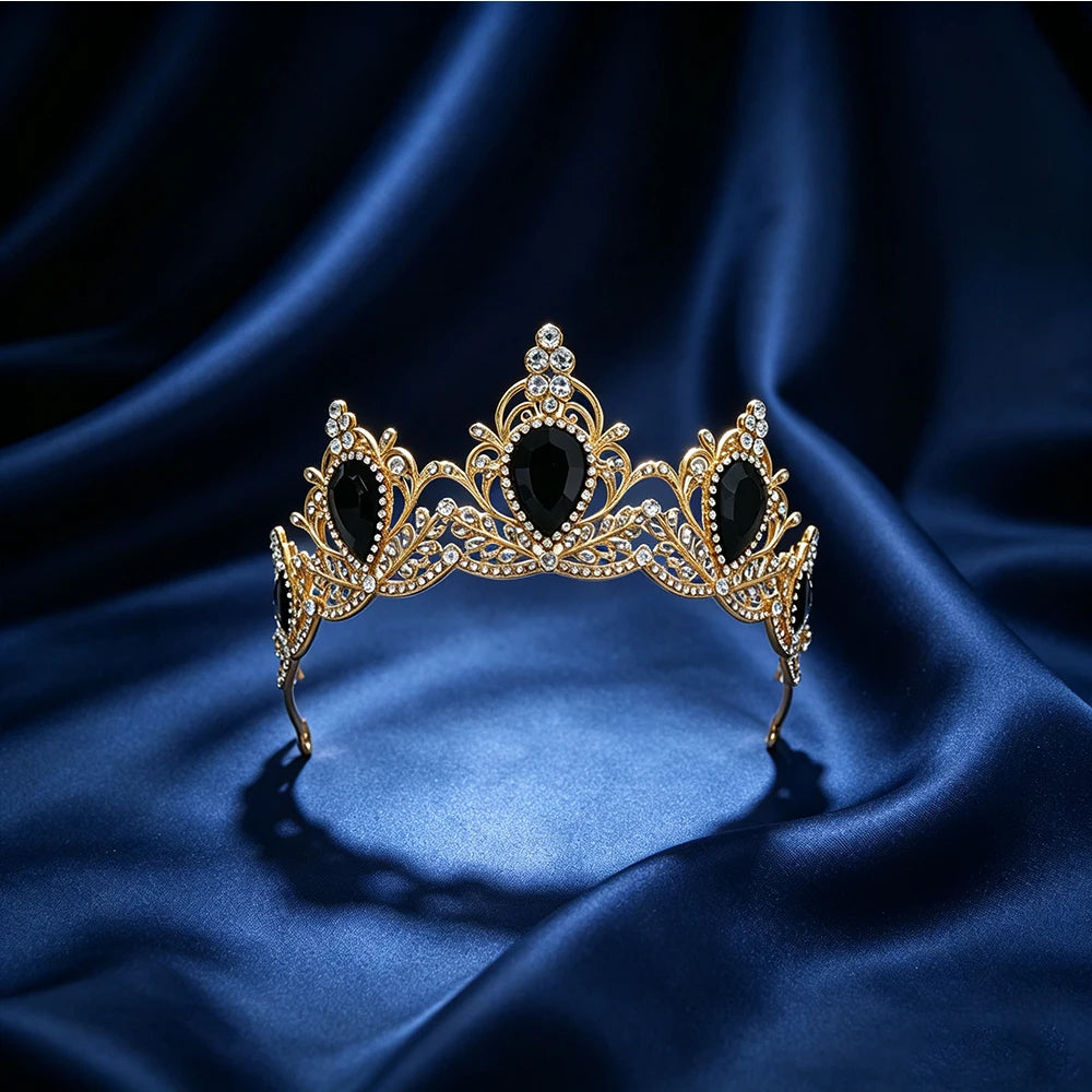 1pc Baroque Tiara Crown Rhinestone Princess Diadem Women Bridal Wedding Party Prom Birthday Hair Accessories Headband