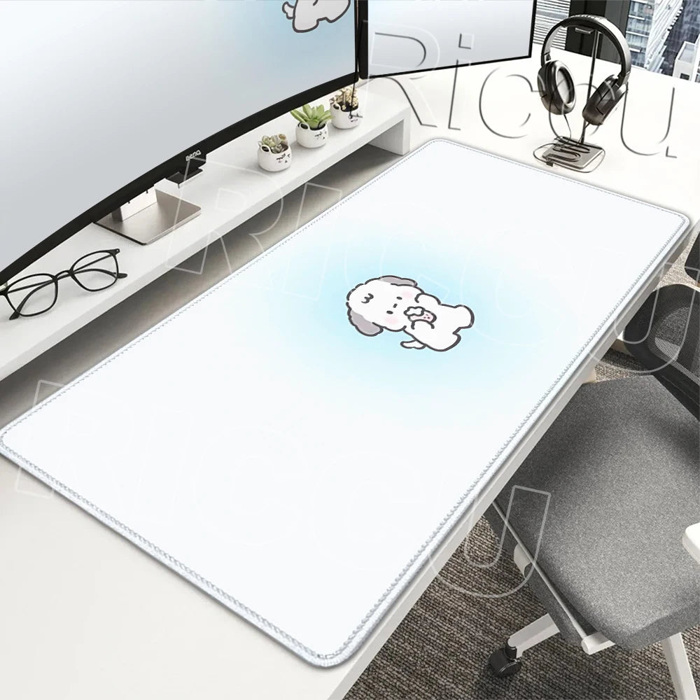 Kawaii Cartoon Kitten Gradient Mousepad Large Rubber Base Table Desktop Mat Office Gamer Computer Speed Type Carpet Keyboard Pad