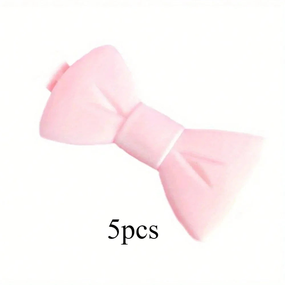 5PCS Kawaii Food Sealing Clip - Pink Bow Moisture-Proof Bag Clips for Kitchen Storage, Reusable Plas