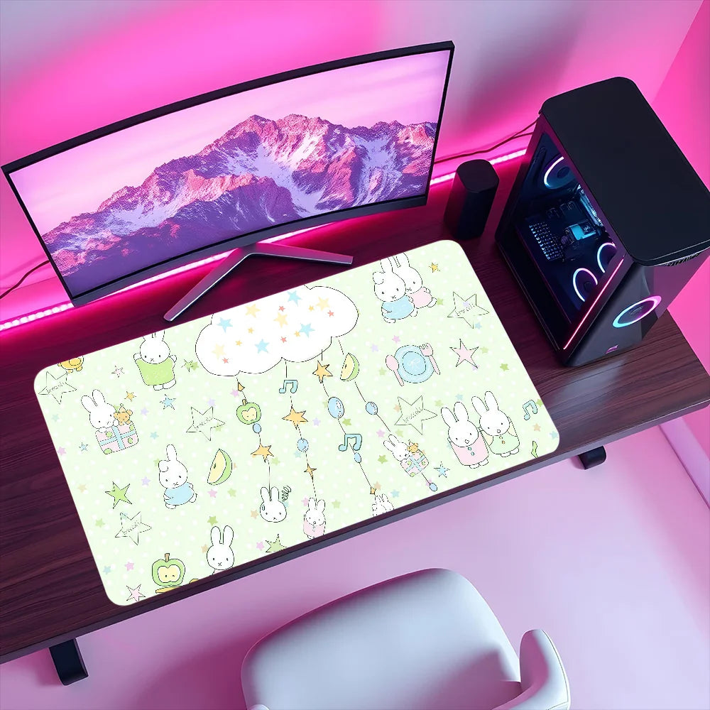 Mouse M-Miffy Cute Pad Kawaii Non-slip Lockedge Office Student Gaming Thickened Large Writing Cushion MousePad