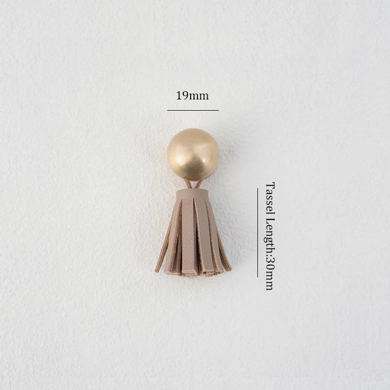 Cute Leather Tassel Knob for Kids Room Pink Cabinet Knobs Wardrobe Dresser Drawer Knobs Kitchen Cupboard  Single Hole