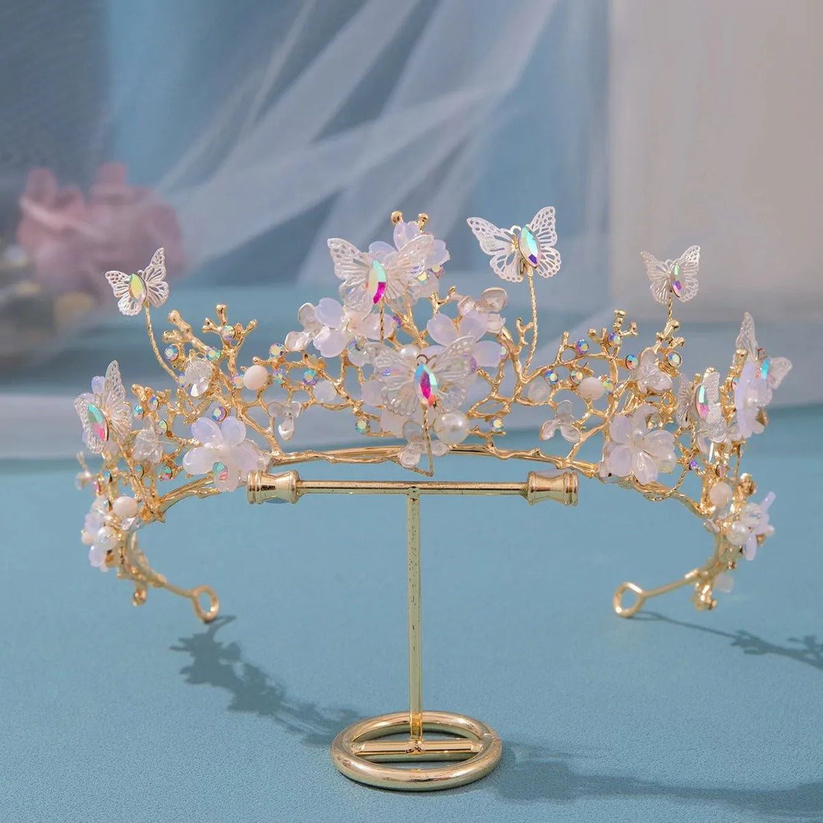 Elegant Princess Crown Hair Accessory for Kids and Brides Luxurious Wedding Party Tiara Headpiece for Girls
