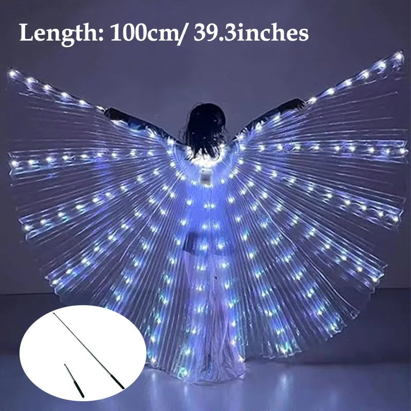 LED Isis Wing Light Up Fairy Wings For Kids Children Belly Dance Costumes Gifts Luminous Butterfly Wings Stage Performance Props