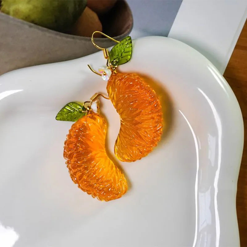 Orange sliced earrings
