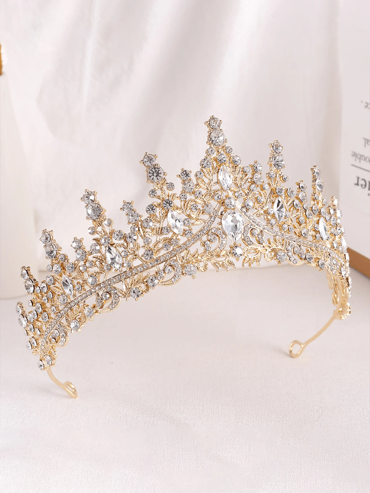 European Baroque Style Heavy-Duty Full Diamond Crown Bridal Wedding Crown, Dinner Birthday Runway Show Diamond-Encrusted Hair Cr
