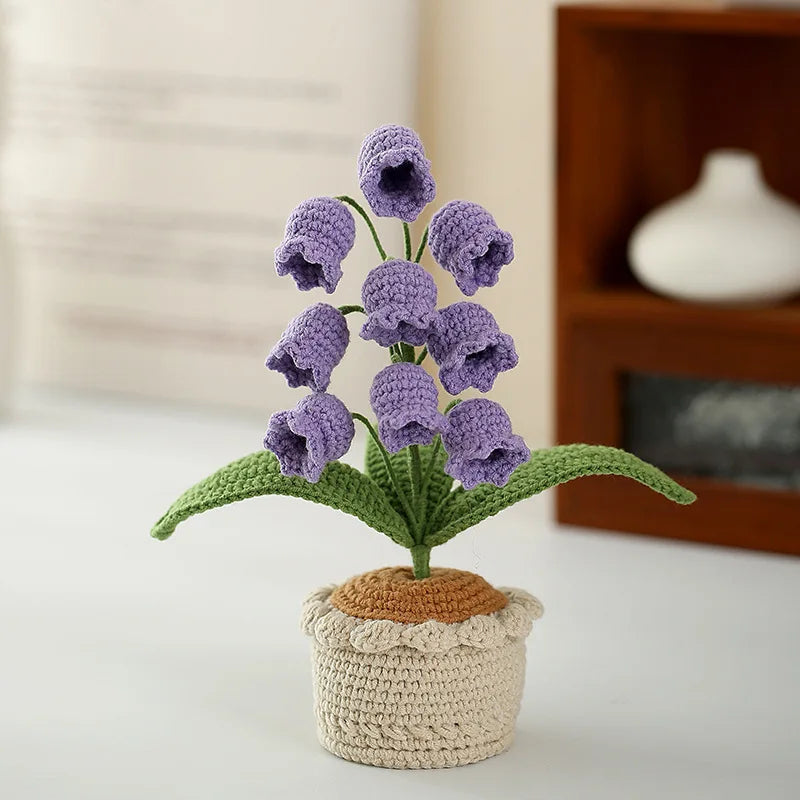 Crocheted Lily Valley Simulated Bonsai Home Decoration