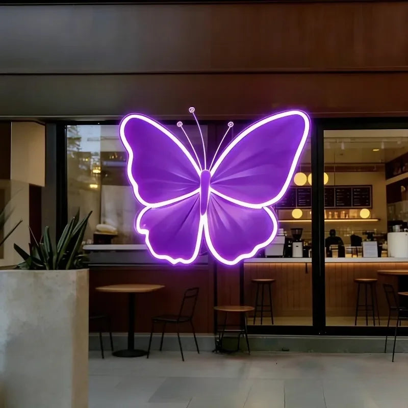 Glowing Butterfly Wall Decor Waterproof Artificial Flower Simulation Home Garden Wedding Party Window Display Ornament