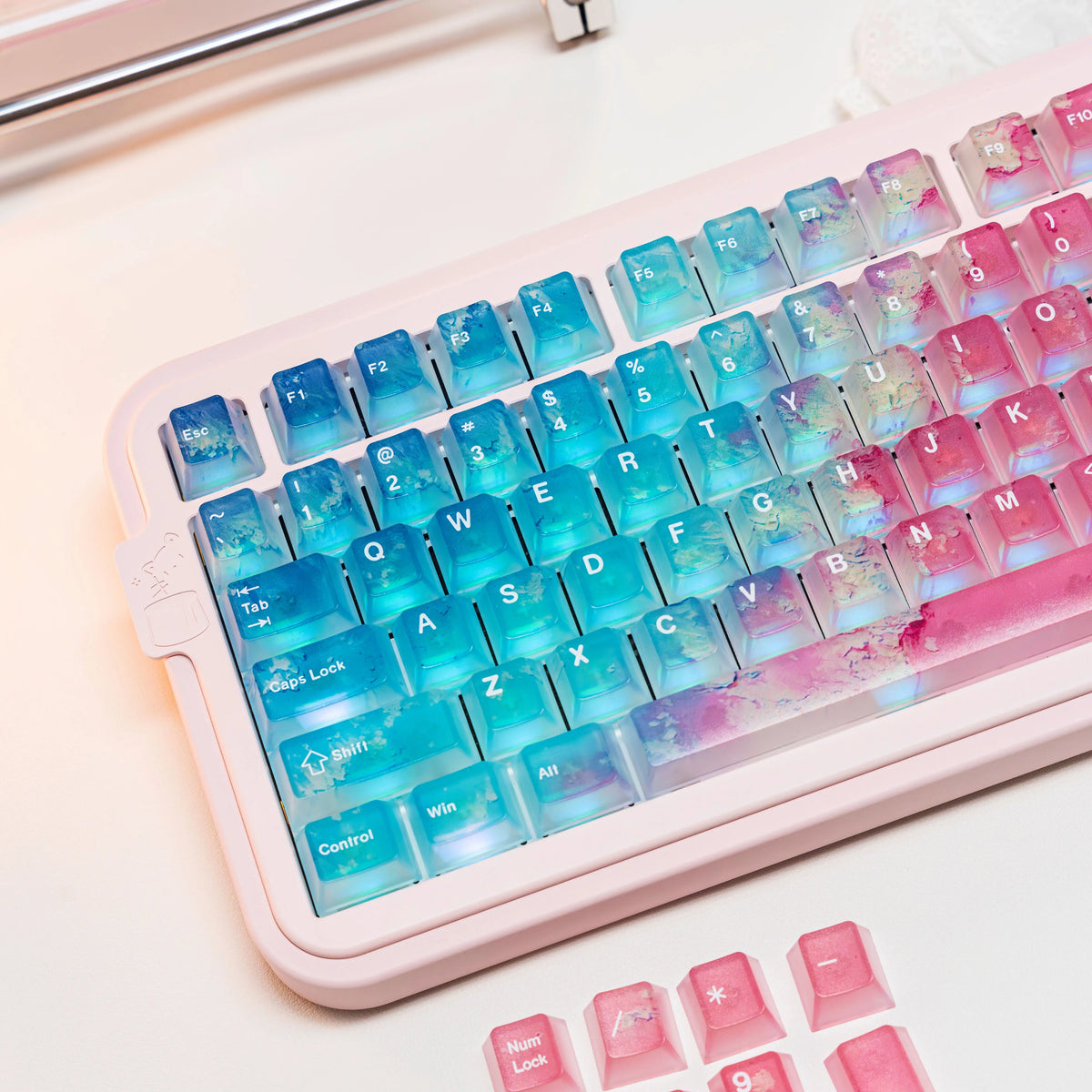119 Keys Pink Ocean Theme Keycaps