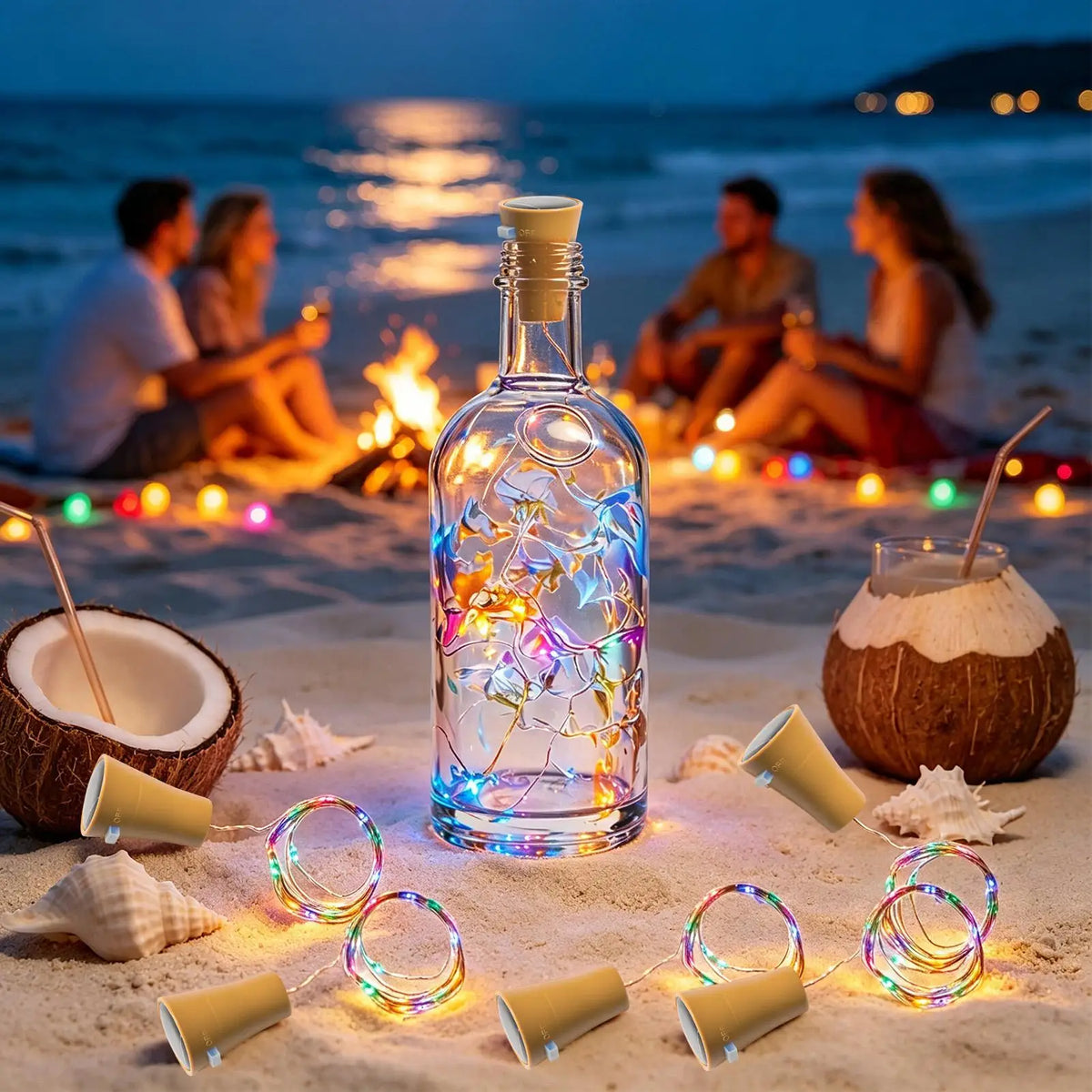 Solar Wine Bottle Lights LED Waterproof DIY Outdoor Decoration 6 Pieces Fairy Cork String Lights For Dining Table Garden Path