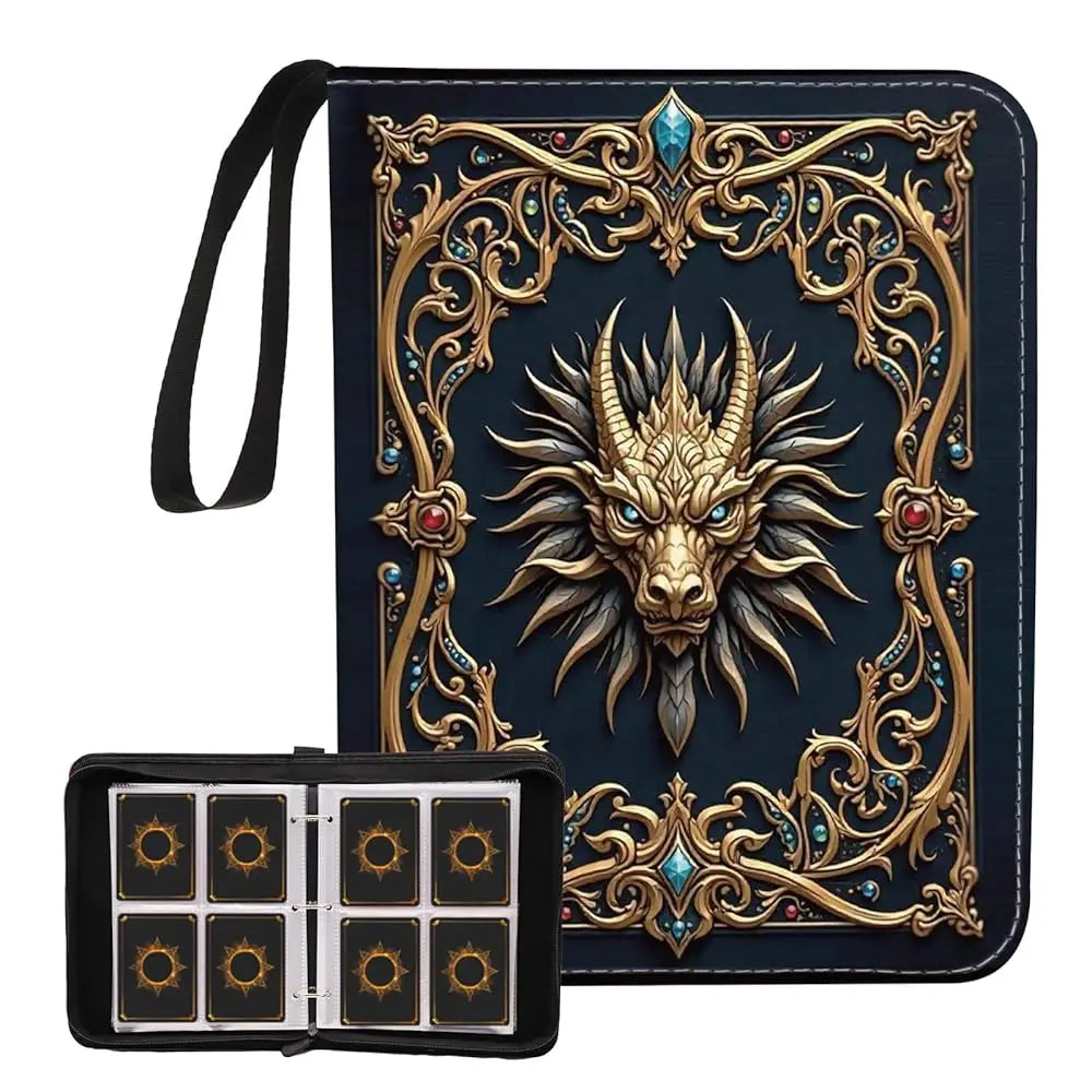 Donut 4 Pocket Card Binder Cartoon TCG Zipper Album Book Multi-Pocket Expandable Photo Collection File for Pokemon Card ID Badge