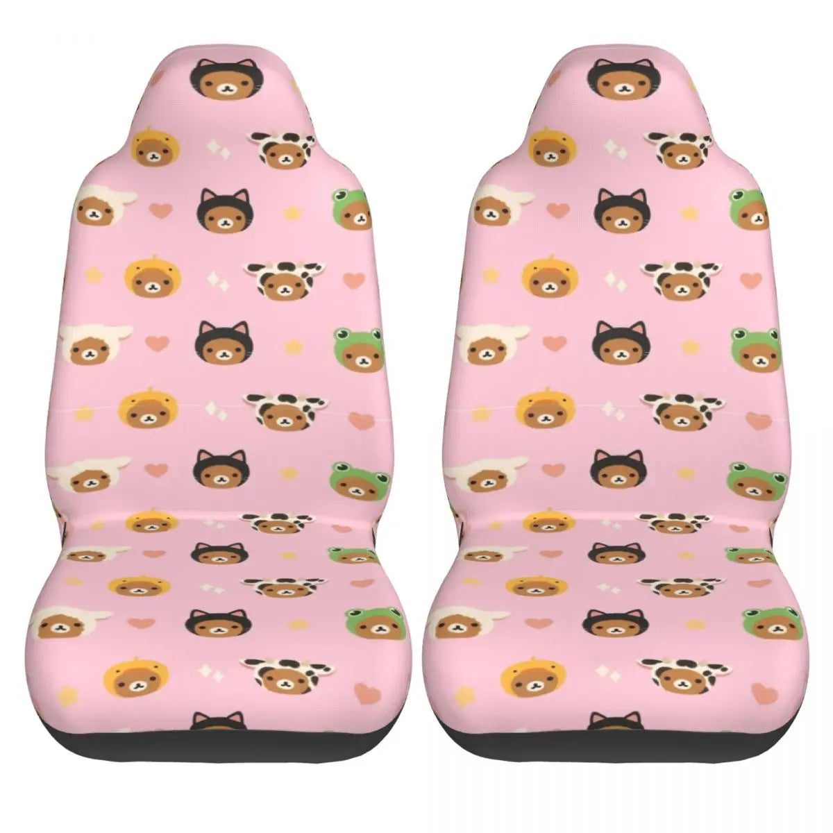 Pink Rilakkumas Zoo Universal Car Seat Covers Fiber Fishing