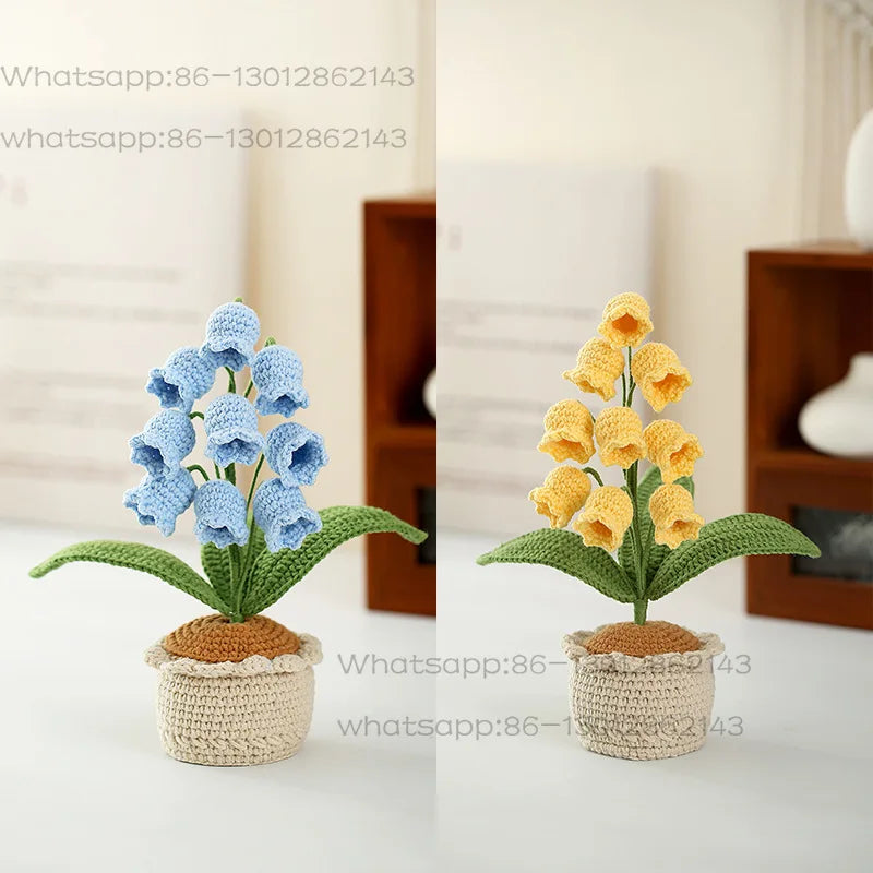 Crocheted Lily Valley Simulated Bonsai Home Decoration