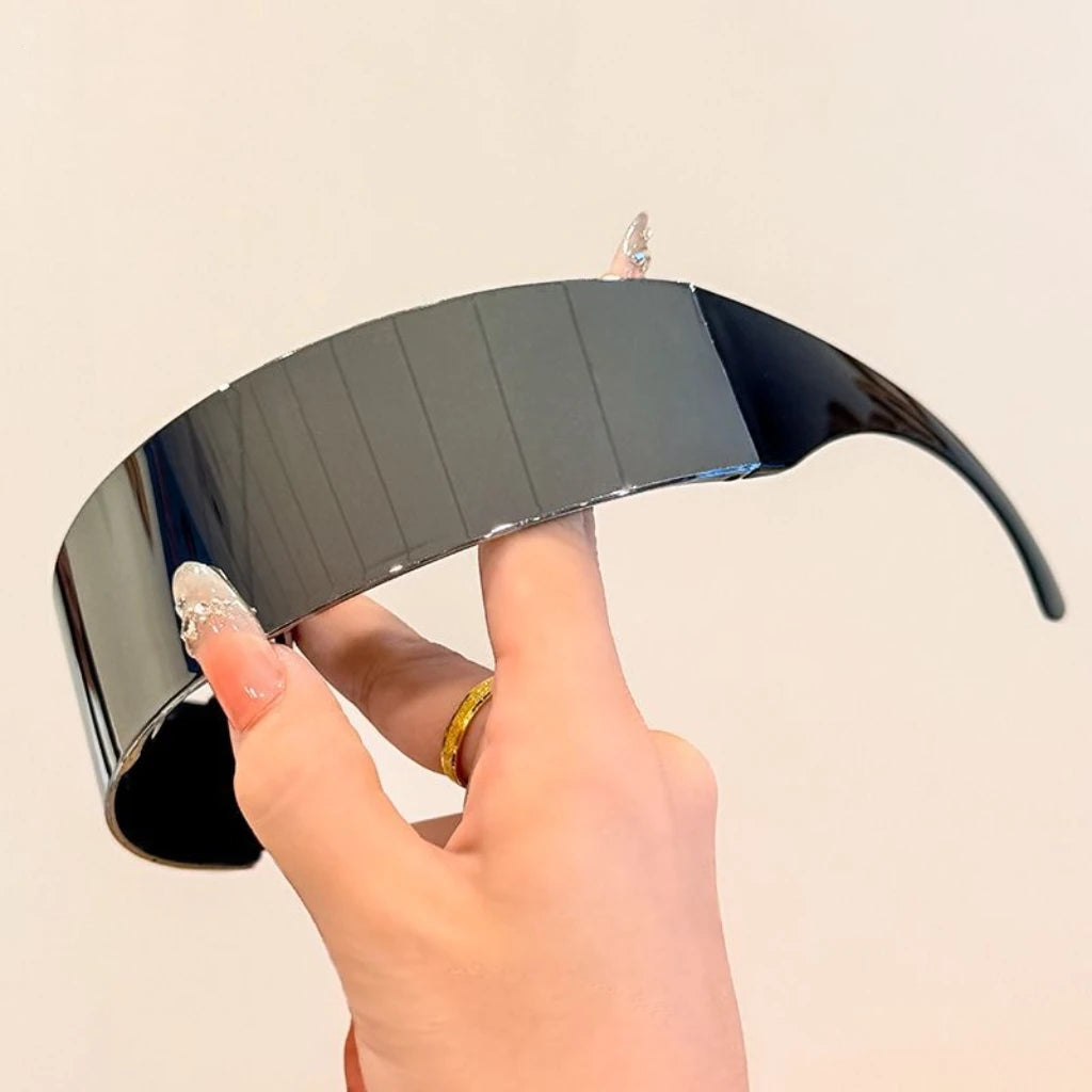 Y2K Futuristic Narrow Cyclops Visor Sunglasses Women Men Laser Sun Glasses UV400 Mirrored Lens Costume Party Eyewear