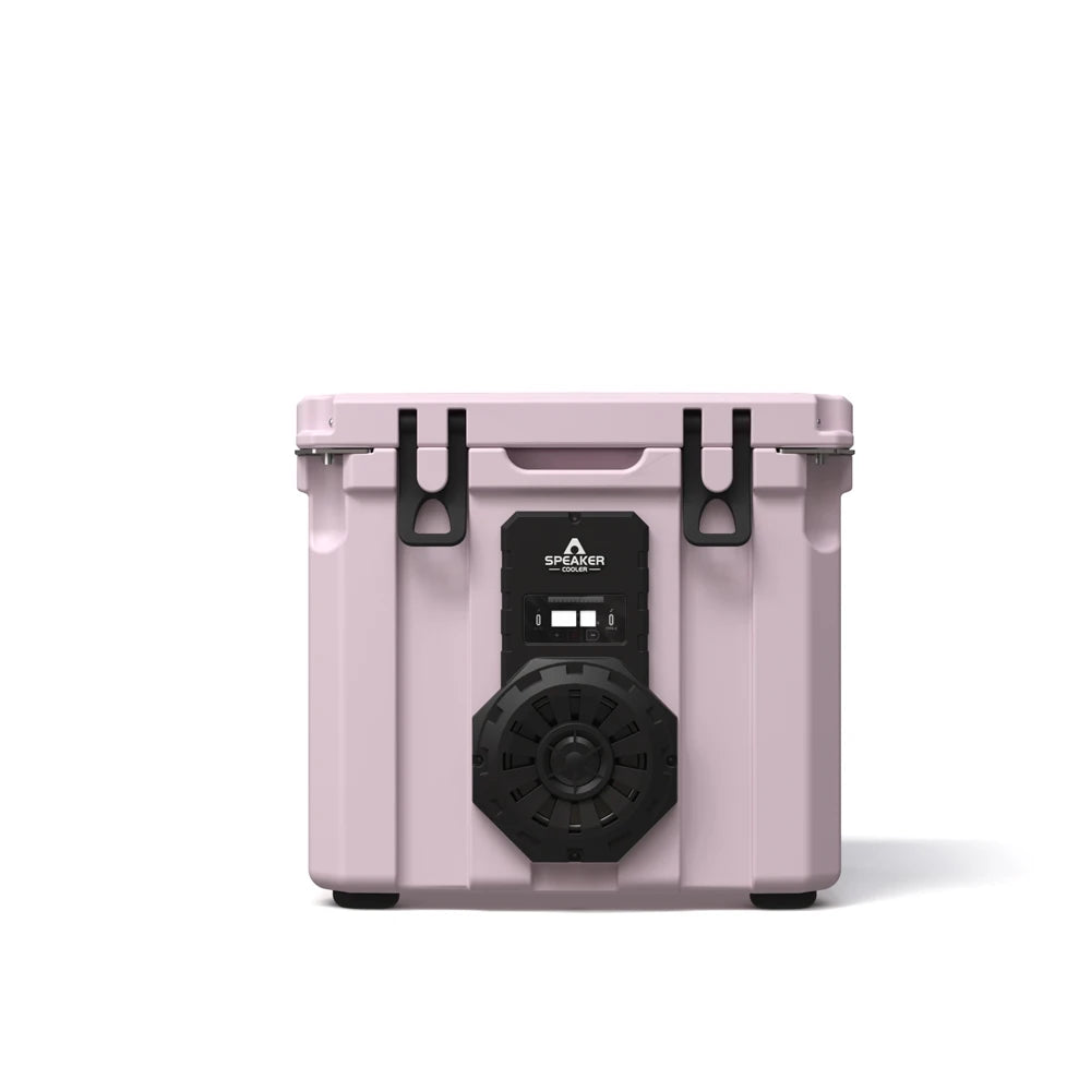 35L Outdoor Insulated Waterproof PE PU Wheels Cooler Portable Ice Chest with Speakers for 5 Days Wine Food Storage Camping