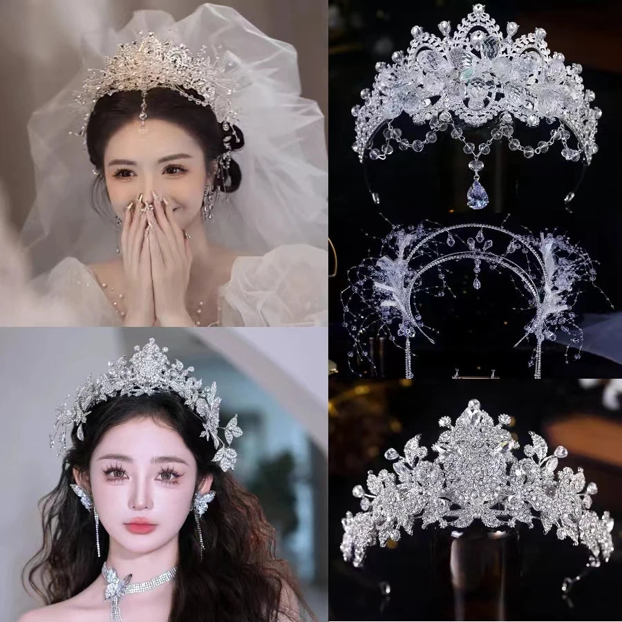 Elegant Princess Crown Hair Accessory for Kids and Brides Luxurious Wedding Party Tiara Headpiece for Girls