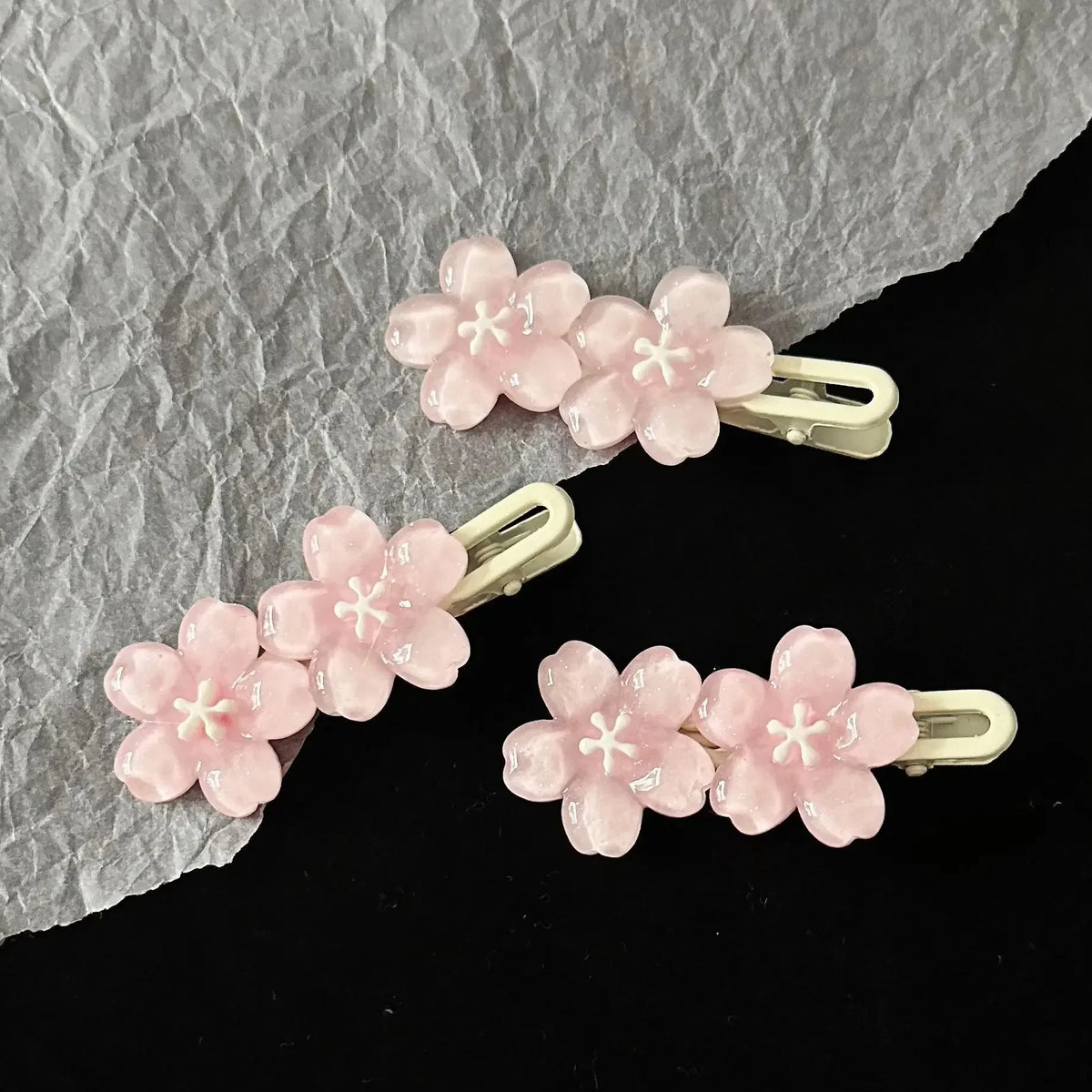 Jelly Cherry Blossom Hair Clips