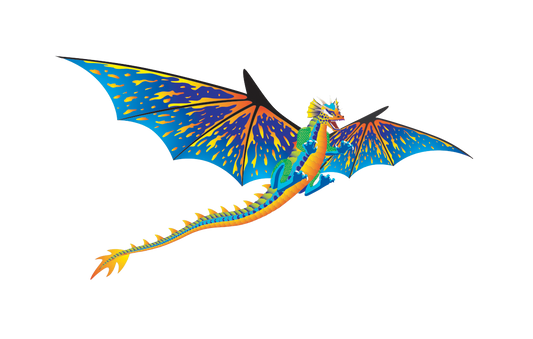 76 Inch (6 Foot) Wingspan 3-D Nylon Blue Dragon Kite