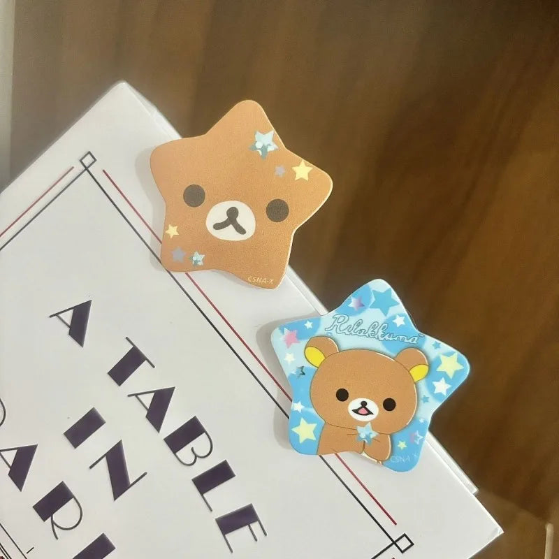 Cute Five-pointed Star Relaxed Bear Hairpin Cartoon Little Bear Side-Part Acrylic Girl Hairpin Sweet Girl Hair Accessory