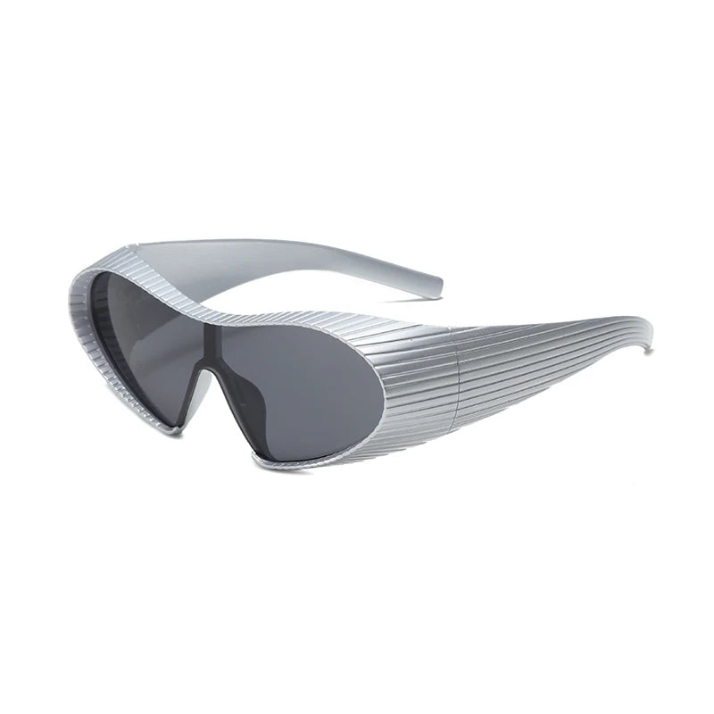 2025 New Fashion Personality Y2k Trendy Sunglasses For Men And Women Futuristic Large Frame One-piece Protective Glasses 7751