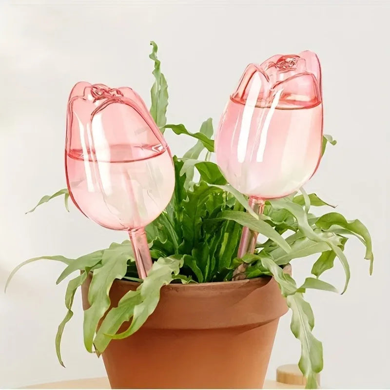 Pink Tulip Plant Watering Balls Plant Drippers