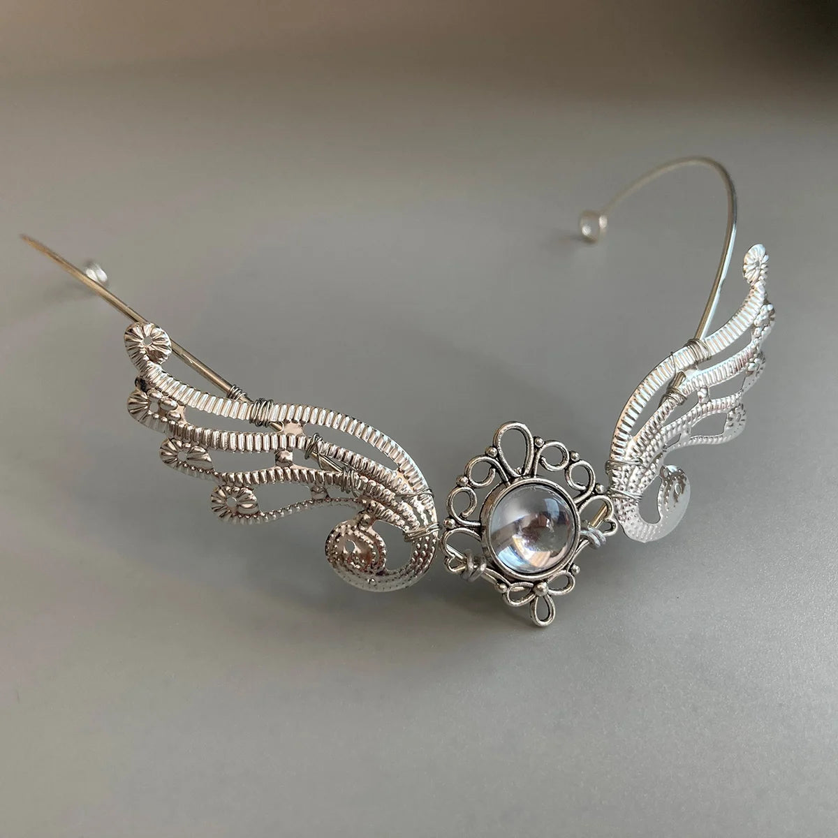 Reign of the Enchanted Forest Tiara Fairy Crown with Silver Branch Pendant