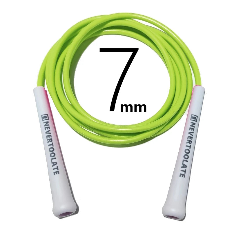 7mm diameter PVC AND PU MATERIAL ROPE LOW MIDDLE HIGHT TEMPERATURE 15.5cm long handle heavy skip jump skipping roep fitness