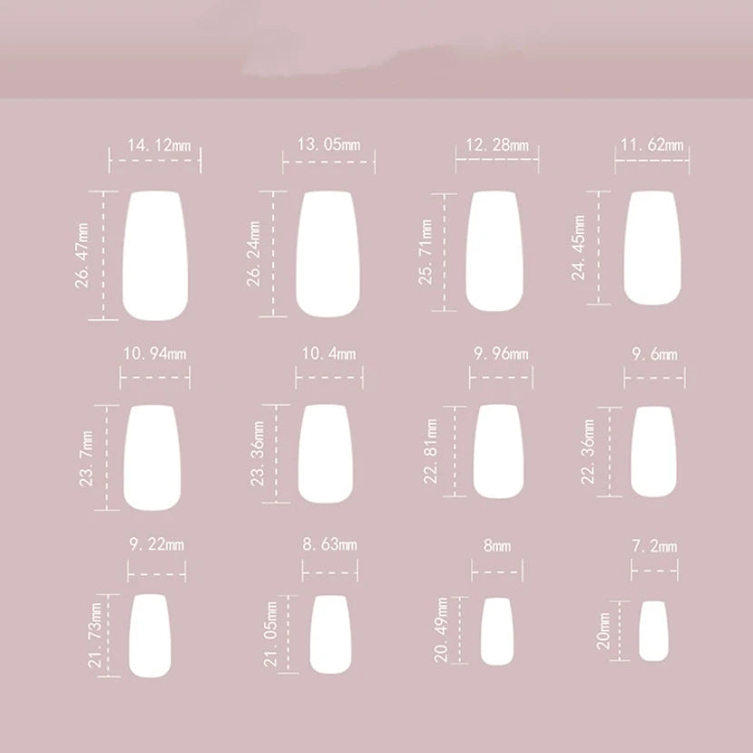 24Pcs 3D Bow Design Pink Long Square with Flower Rhinestone Acrylic Nails