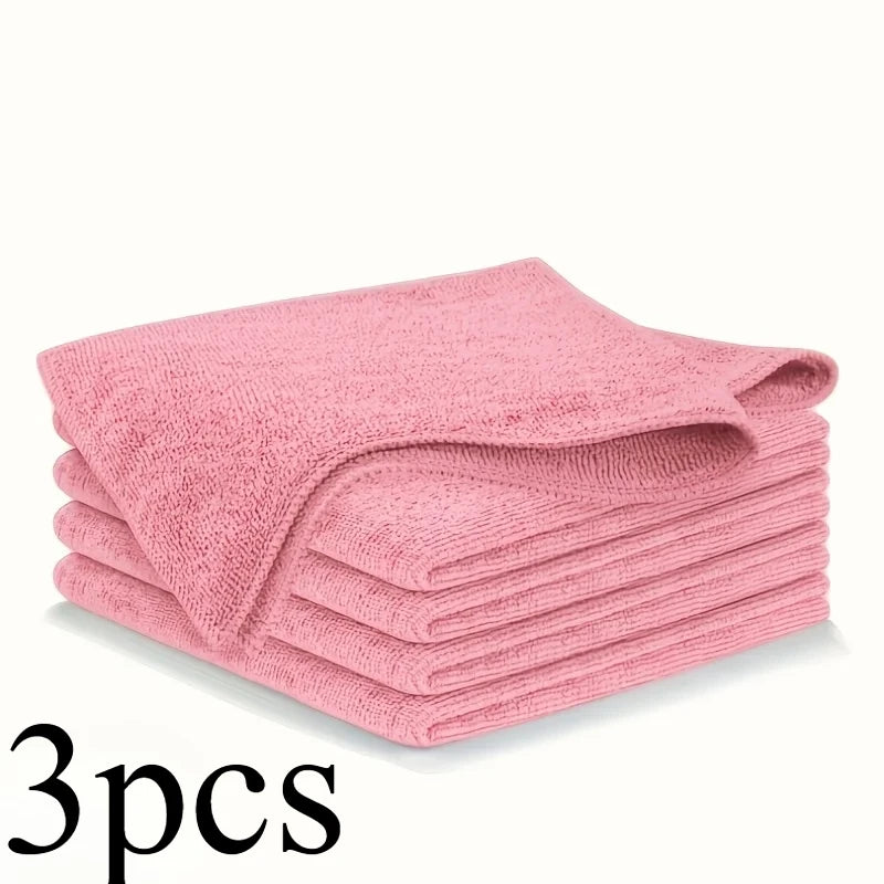 1-50Pcs Light Pink Microfiber Kitchen Towels Super Absorbent Soft Durable Cleaning Cloths Glass Countertops Pans Bowls Faucets