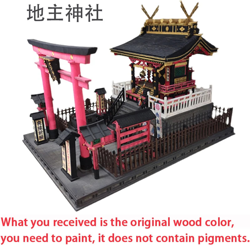 DIY Wooden Doll Houses Itsukushima Shinto Shrine Japanese Construction Miniature Building Kits with Furniture Dollhouse Gifts