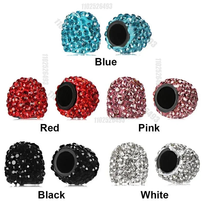 2/4PCS Diamond Car Tire Valve Caps Shining Dust-proof Wheel Valve Cover Vehicle Bling Crystal Valve Cap Car Styling Accessories