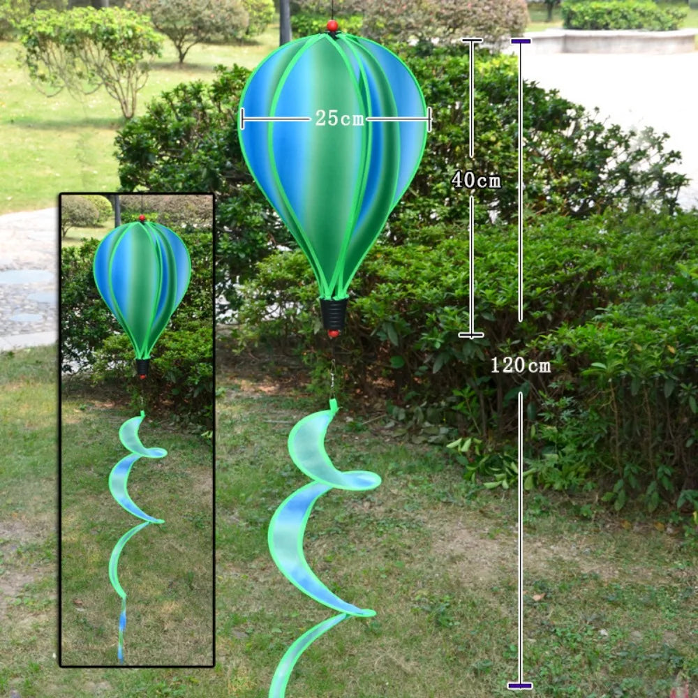 Plastic Hot Air Balloon Spinner Rainbow Color Multistyles Color-changing Film Wind Spinners 40cm Balloon Rotating Windmill