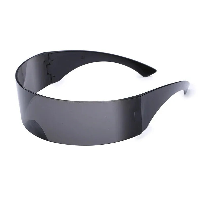 Y2K Futuristic Narrow Cyclops Visor Sunglasses Women Men Laser Sun Glasses UV400 Mirrored Lens Costume Party Eyewear