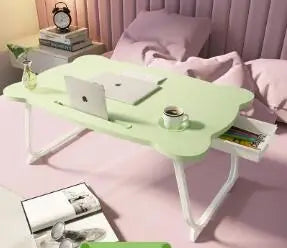Simple Folding Laptop Bed Table, Sofa Table, Small Bay Window Desk, Slot Cup Holder Table, Portable Study Table, Home Furnitiure