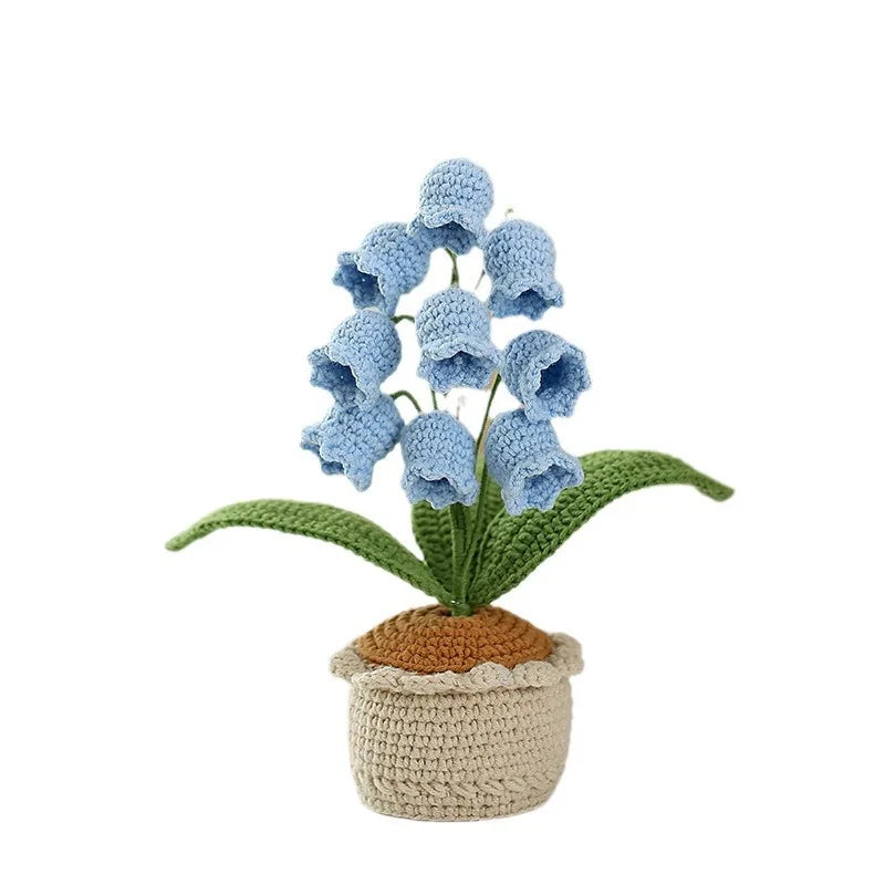 Crocheted Lily Valley Simulated Bonsai Home Decoration