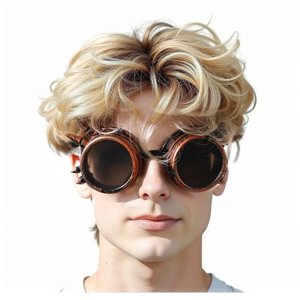 2026 Welding Round Goggle Steampunk Cyber Goth Sunglasses Rivet Spiked Goggles Cosplay Antique Victorian Gafas Hombre