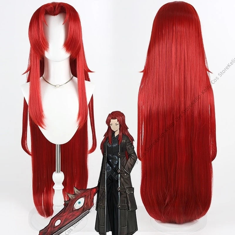 Library of Ruina Kali Cosplay Wig Long Straight Dark Red Hair Widow's Peak Hairline Halloween  Comic Con Costume Accessory