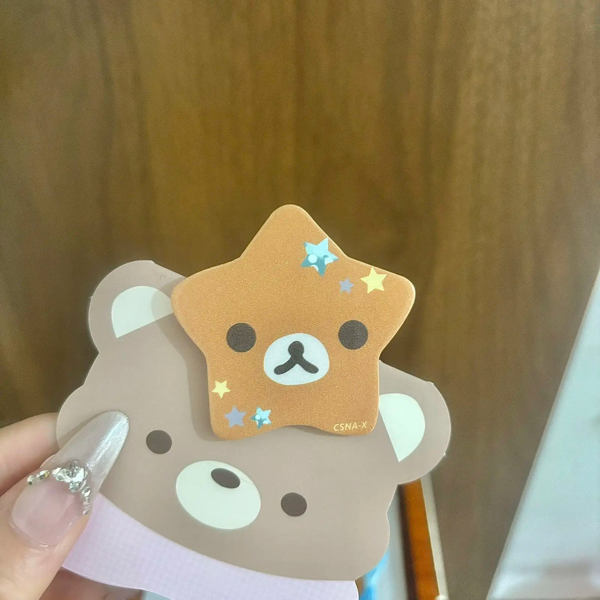 Cute Five-pointed Star Relaxed Bear Hairpin Cartoon Little Bear Side-Part Acrylic Girl Hairpin Sweet Girl Hair Accessory