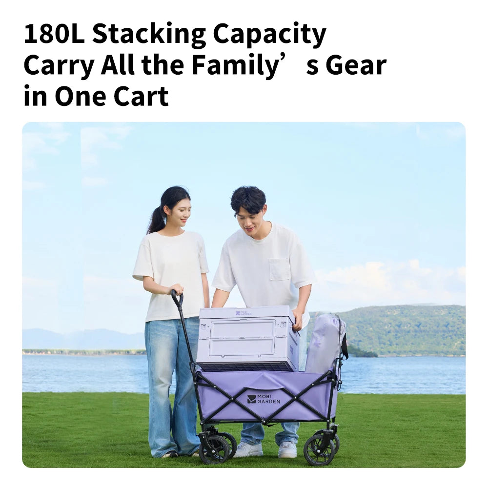 Mobi Garden Foldable Four-Wheel Portable Wagon Special Purpose for Camping Vehicles and Camp Carts