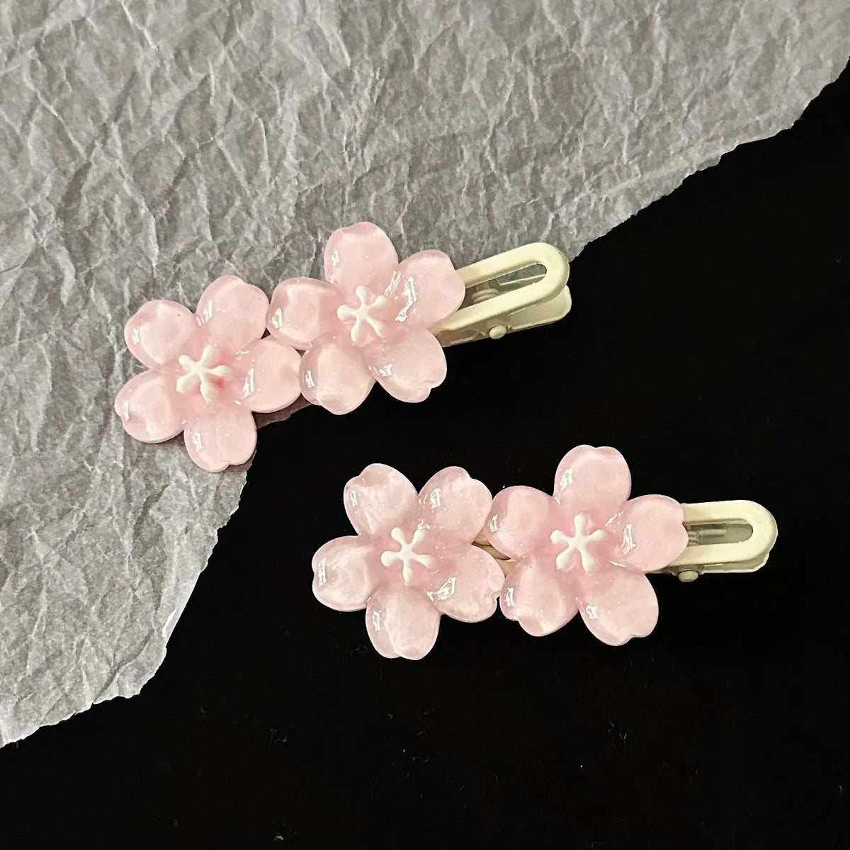 Jelly Cherry Blossom Hair Clips