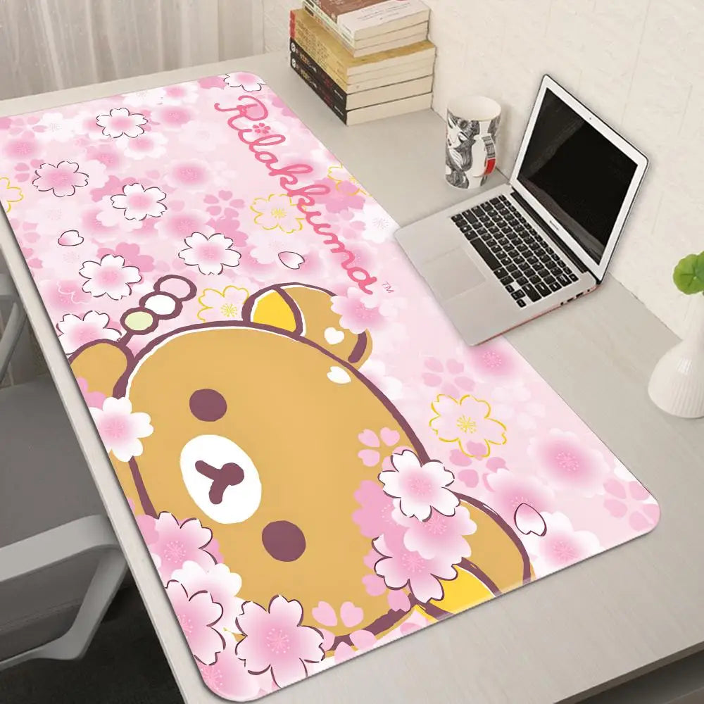 XXL Cartoon Pink Mouse Pad Anime Kawaii Keyboard Rug Laptop Cute Gaming Soft Mousepad Computer HD Desk Mat