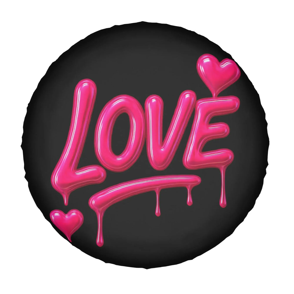 Pink Drip LOVE Graphic Tire Cover for SUV Truck Spare Wheel Protector