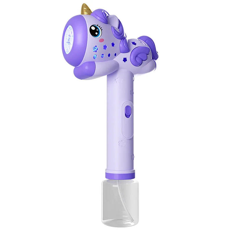 New Unicorn Electric Bubble Gun Automatic Soap Blower With Light Summer Outdoor Party Games Bubbles Machine For Boys Girls Gift