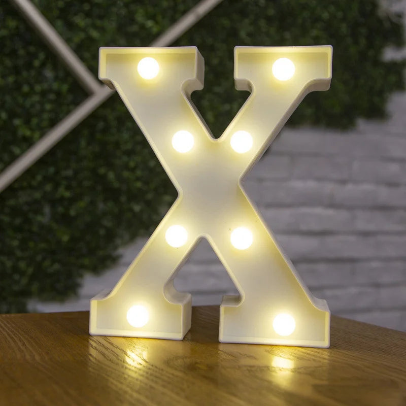 Alphabet Letter LED Nights Lights Number Lamp Decor Party Room Birthday Wall Wedding Home Decorations Personalised Ornaments