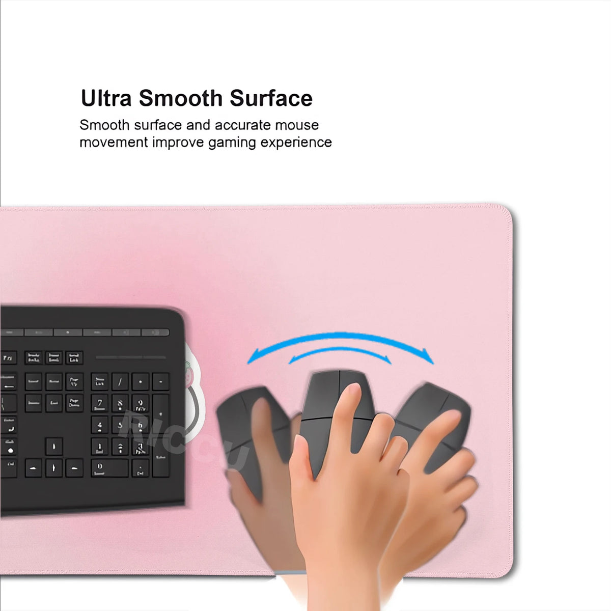 Kawaii Cartoon Kitten Gradient Mousepad Large Rubber Base Table Desktop Mat Office Gamer Computer Speed Type Carpet Keyboard Pad