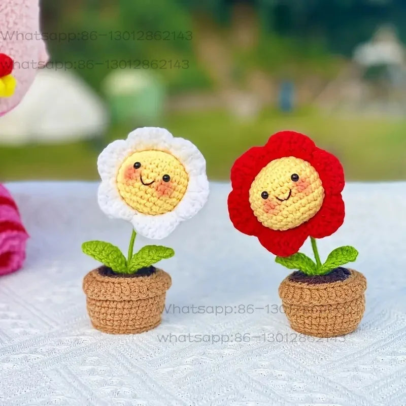 Crocheted Lily Valley Simulated Bonsai Home Decoration