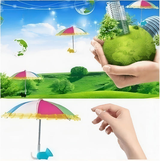 Phone Umbrella Anti-Glare Sun Shade Suction Cup Stand (Multicolor ; Blue)