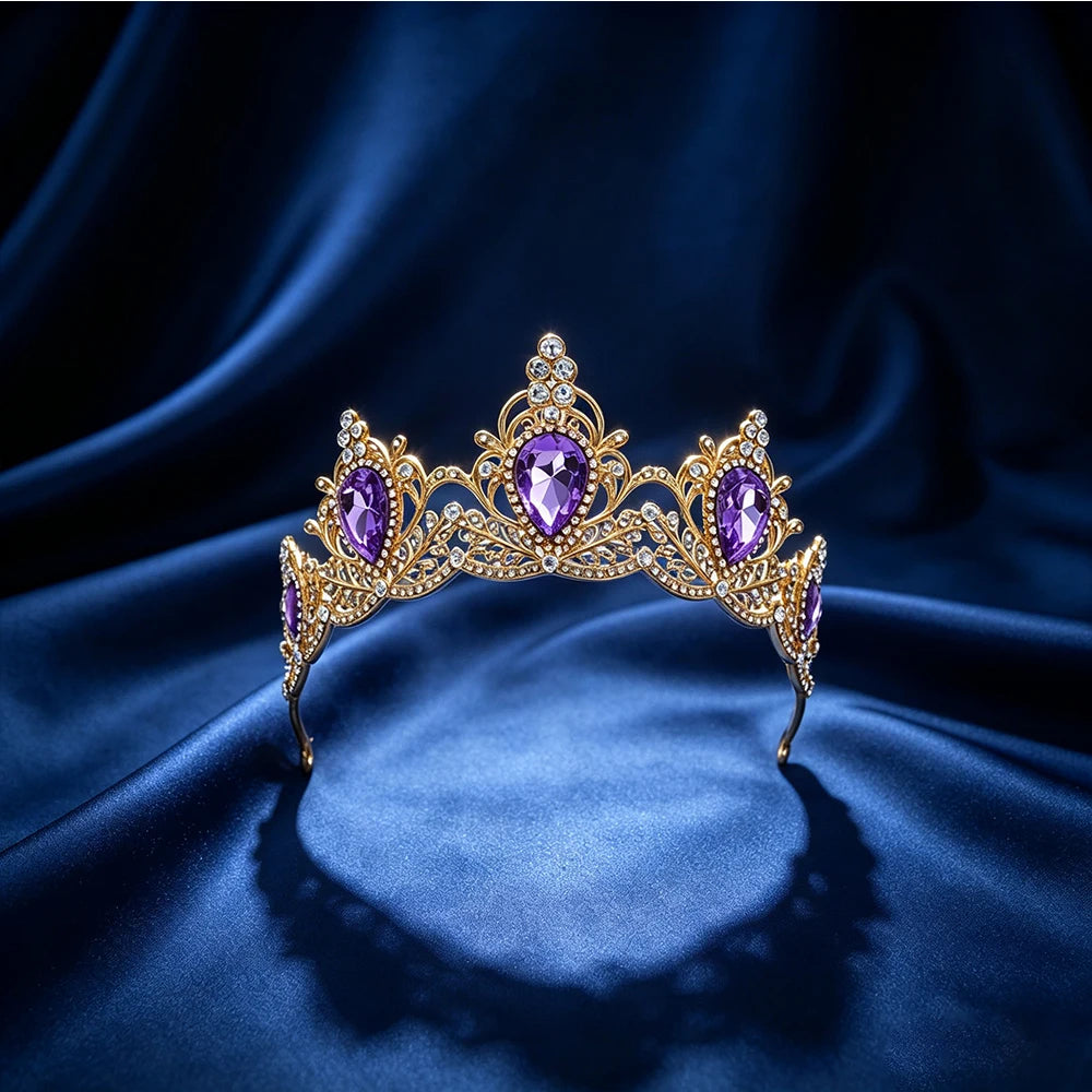 1pc Baroque Tiara Crown Rhinestone Princess Diadem Women Bridal Wedding Party Prom Birthday Hair Accessories Headband