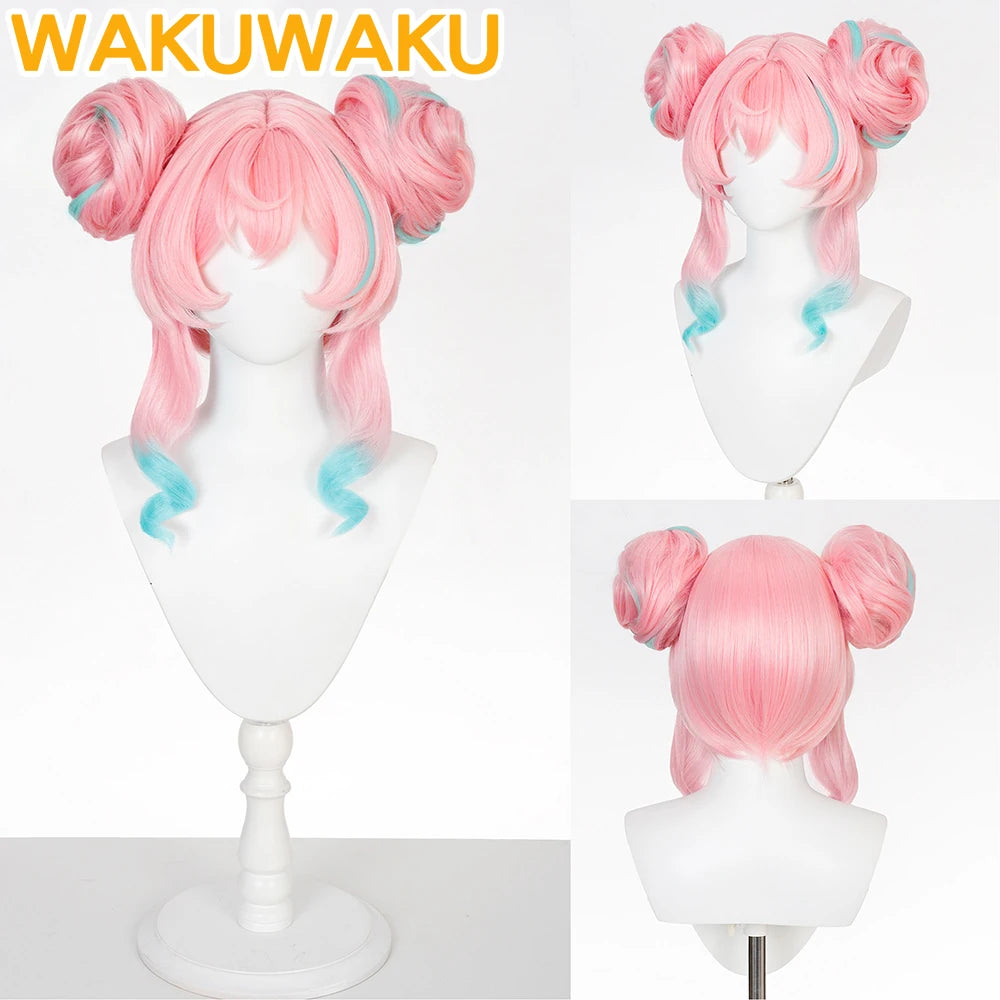 Hyacine Cosplay Wig Game Honkai: Star Rail WakuWaku HSR Halloween Women Pink Hair Hyacine Warm Cotton Skies Cosplay Wig